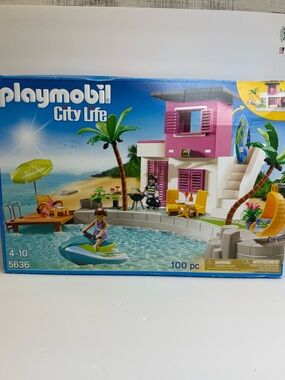 Playmobil City Life Parts Beach House Doll House 5636 Box Lot INCOMPLETE READ